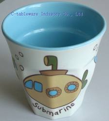melamine kids two tone with decal printing cup