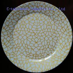 melamine plate with gold metallic