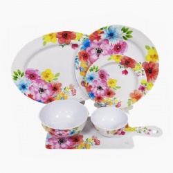 new design flower pattern 12pcs melamine tableware  set